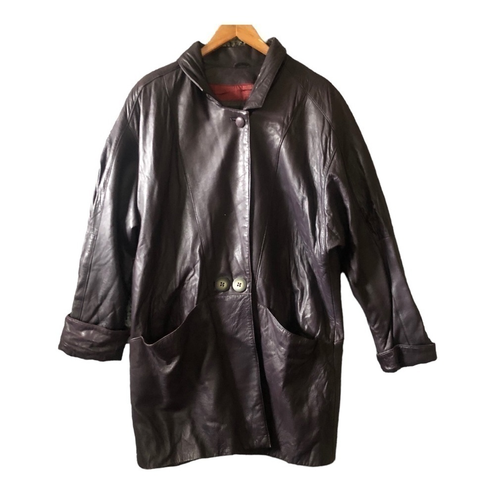 Women’s Leather Purple Cost Size M Lovely In Excellent Used Co